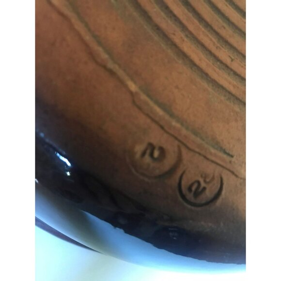 Vtg Extra large Terracotta Earthen Cooking Pan Italian Heavily Glazed 28 - Picture 8 of 10